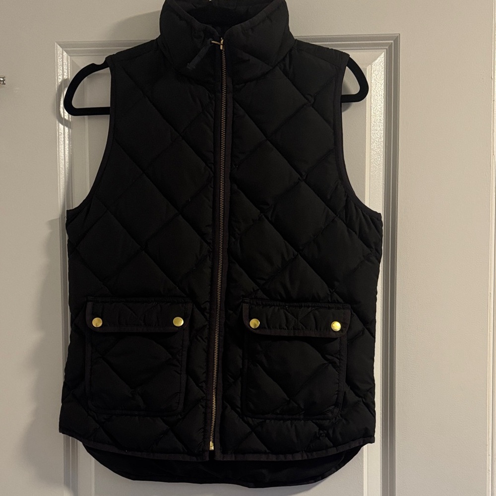 J. Crew Black Quilted Vest